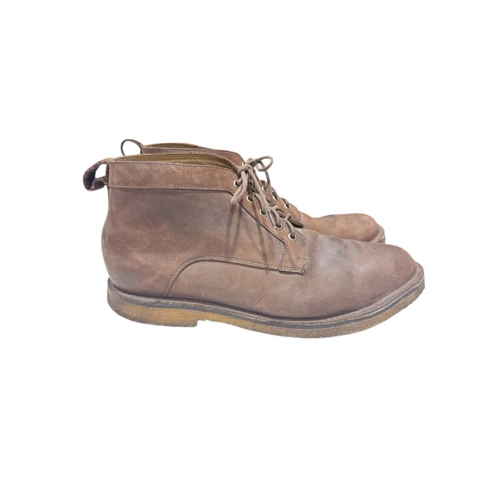 Rare L.L. Bean Signature Dark Brown Nubuck Lace Up Ankle Boots Crepe Sole 13 D